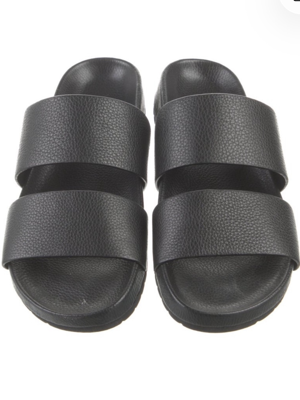 Vince Women’s Size 7 Black Leather Double-Strap Slide - Picture 3 of 10